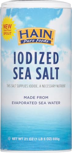 Hain kosher-certified iodized sea salt label ensures trusted quality