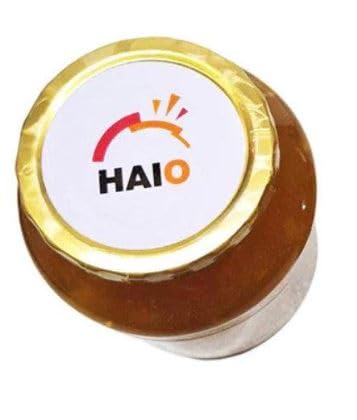 HAIO Ginger Tea with Honey dried ingredients close-up hints at natural flavors.