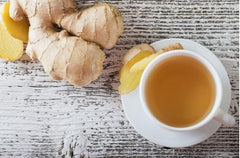 HAIO Ginger Tea with Honey setup for hot or iced tea, ready to brew.