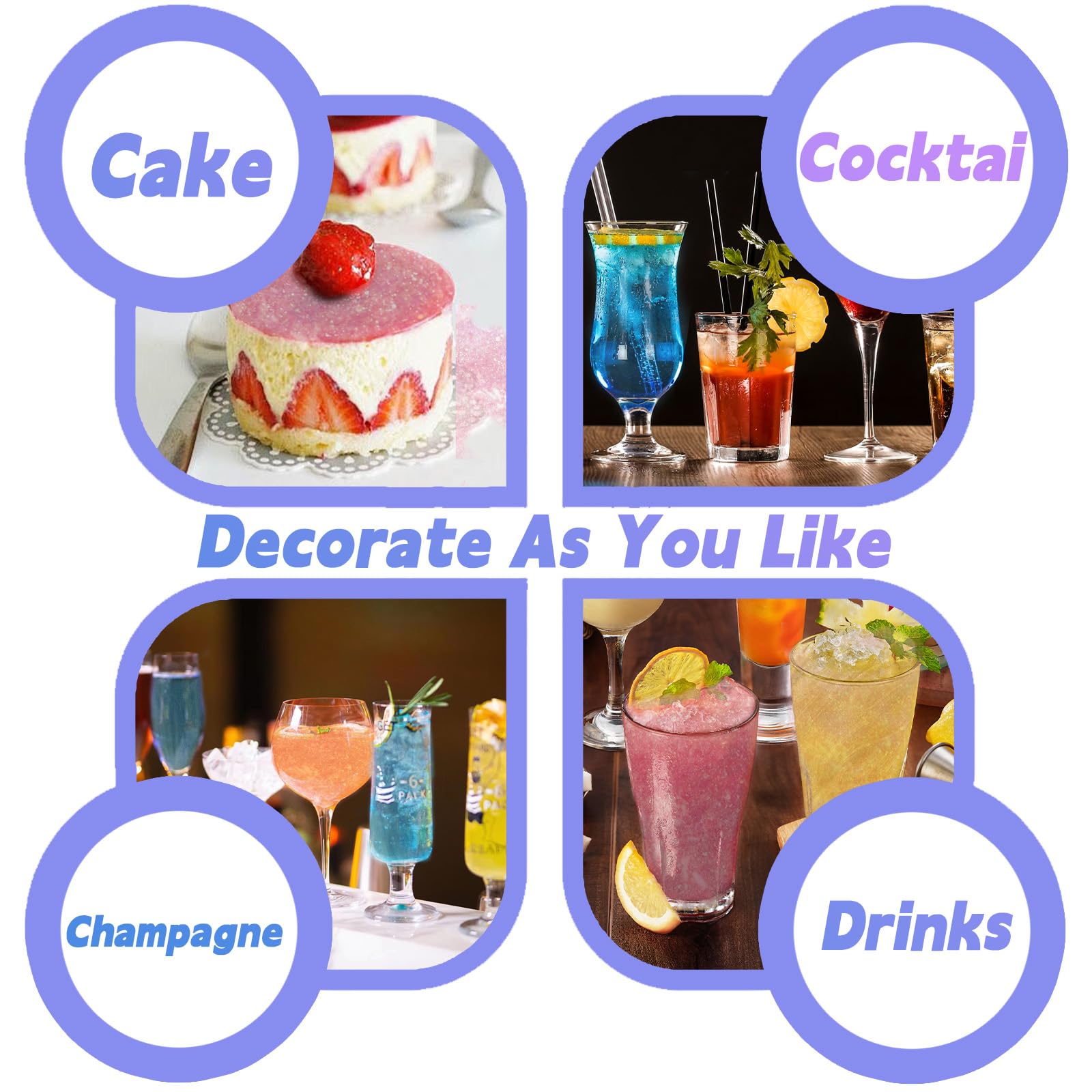 HAIOLORPRO edible glitter kit spoon brush strainer keeps decorating precise and mess-free.