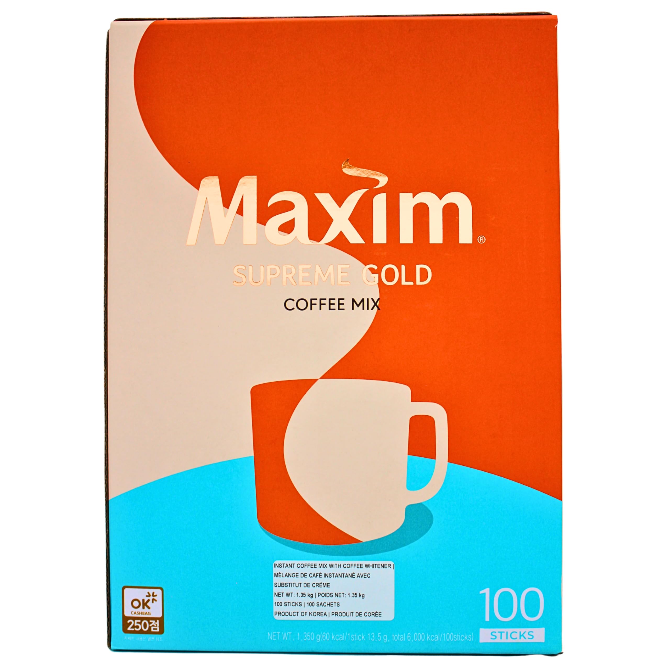 Haitai Maxim Supreme Gold Coffee stick pack for quick brew.