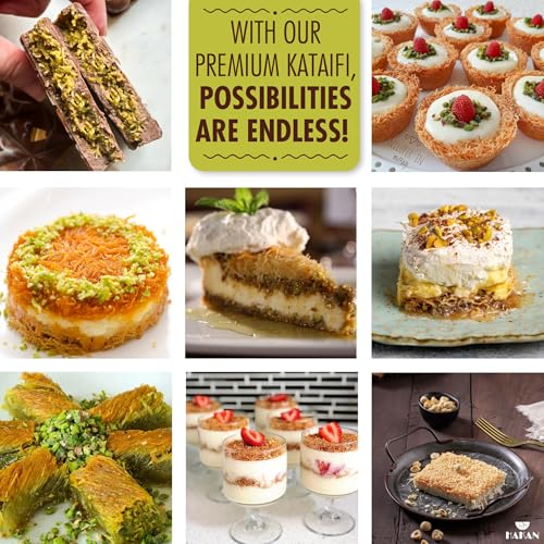 Hakan kataifi served on a dessert plate for shareable Middle Eastern treats.