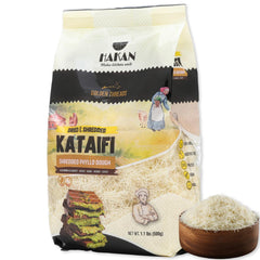 Hakan kataifi shredded phyllo dough packaging shown for quick dessert prep.