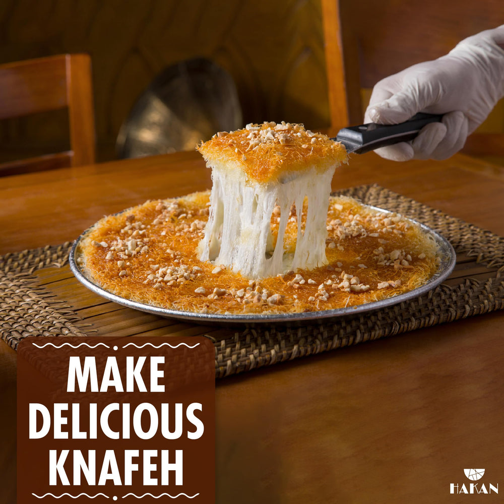 Hakan kataifi syrup soaking step creates a glossy, authentic finish.