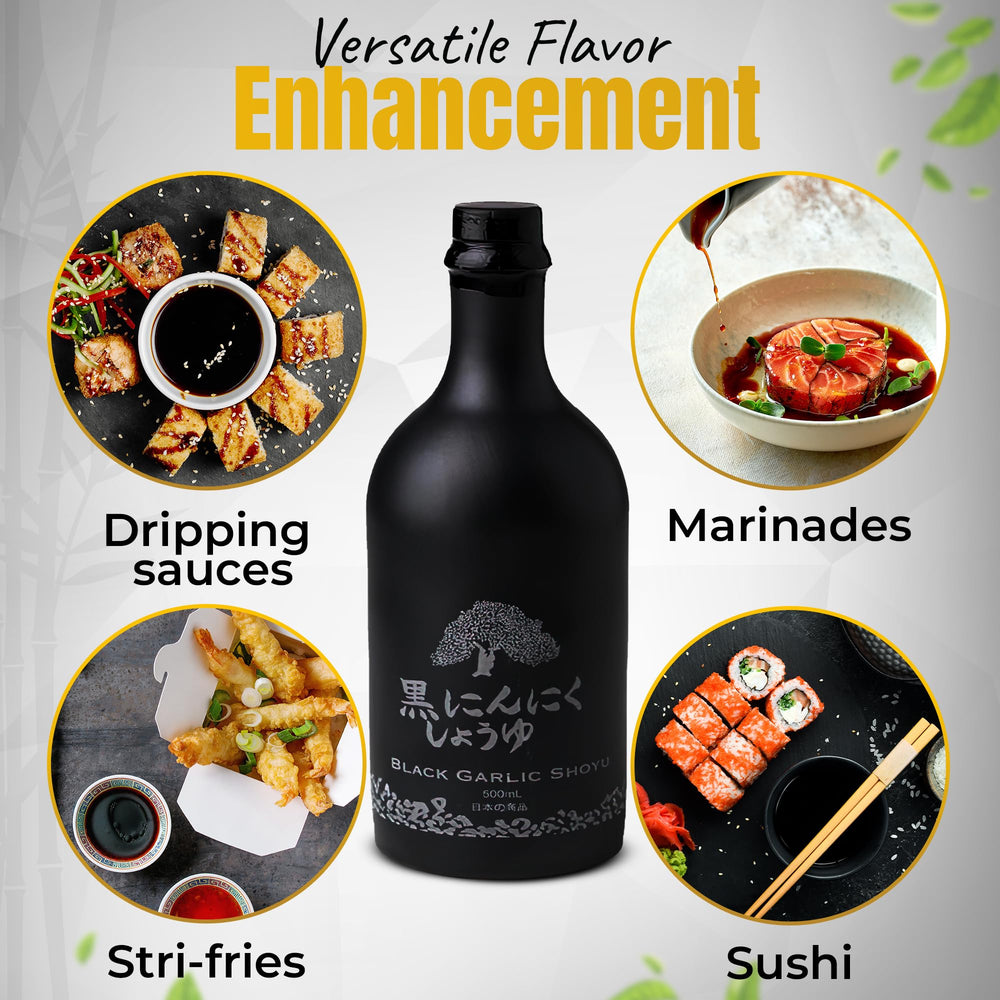 Fermented soy aroma of HAKU Black Garlic Shoyu close up