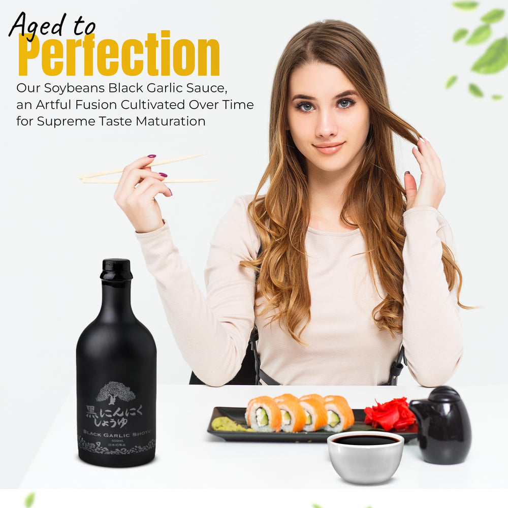 Kitchen use of HAKU Black Garlic Shoyu in cooking
