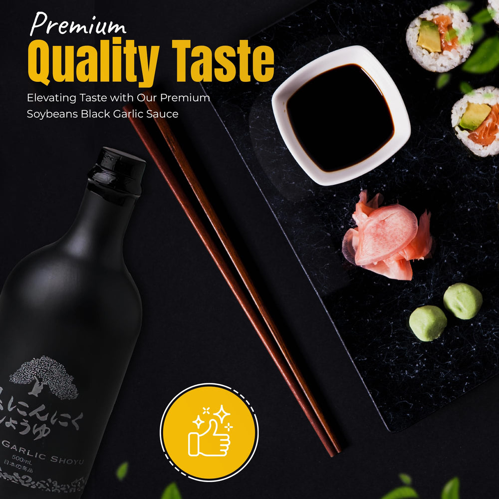 HAKU Black Garlic Shoyu pairing ideas for meat and vegetables