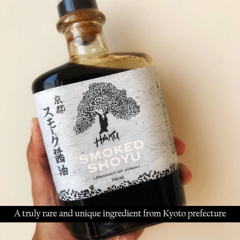 Rice drizzled with HAKU Smoked Shoyu for enhanced aroma