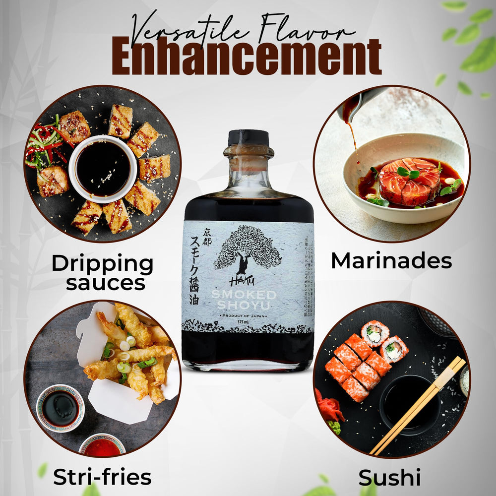 HAKU Smoked Shoyu uses Mizunara oak smoke for depth in flavor.