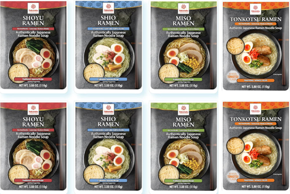 Hakubaku authentic Japanese ramen noodles variety pack ready for quick weeknight meals