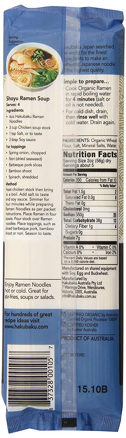 Hakubaku Organic Ramen Noodles bowl serve, ready-to-savor comfort.
