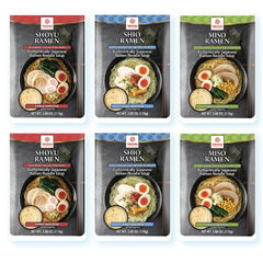 Hakubaku ramen noodles variety 6-pack packaging, convenient pantry staple for home meals