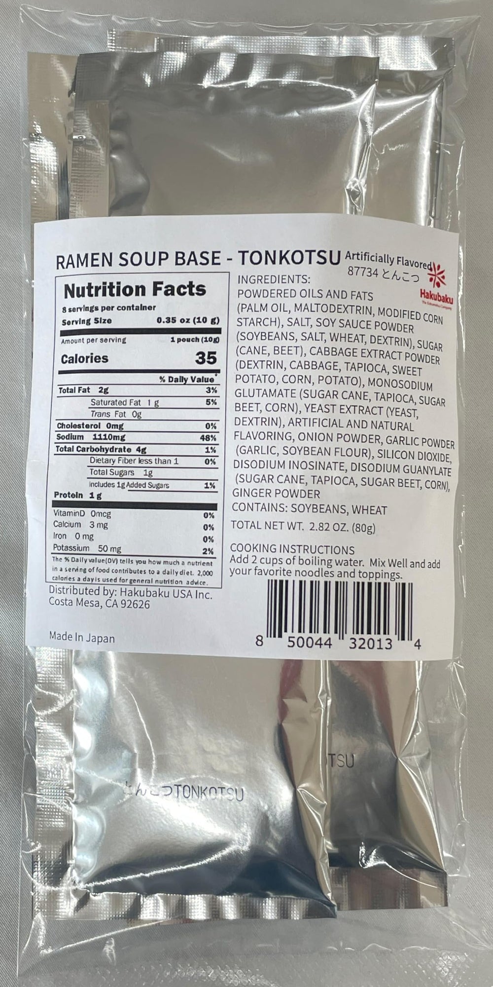 Hakubaku Ramen Tonkotsu Base pack image, ready-to-use broth for quick ramen
