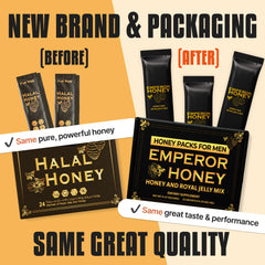 Halal Honey 24 sachets on-the-go emphasizes quick, portable energy for busy days