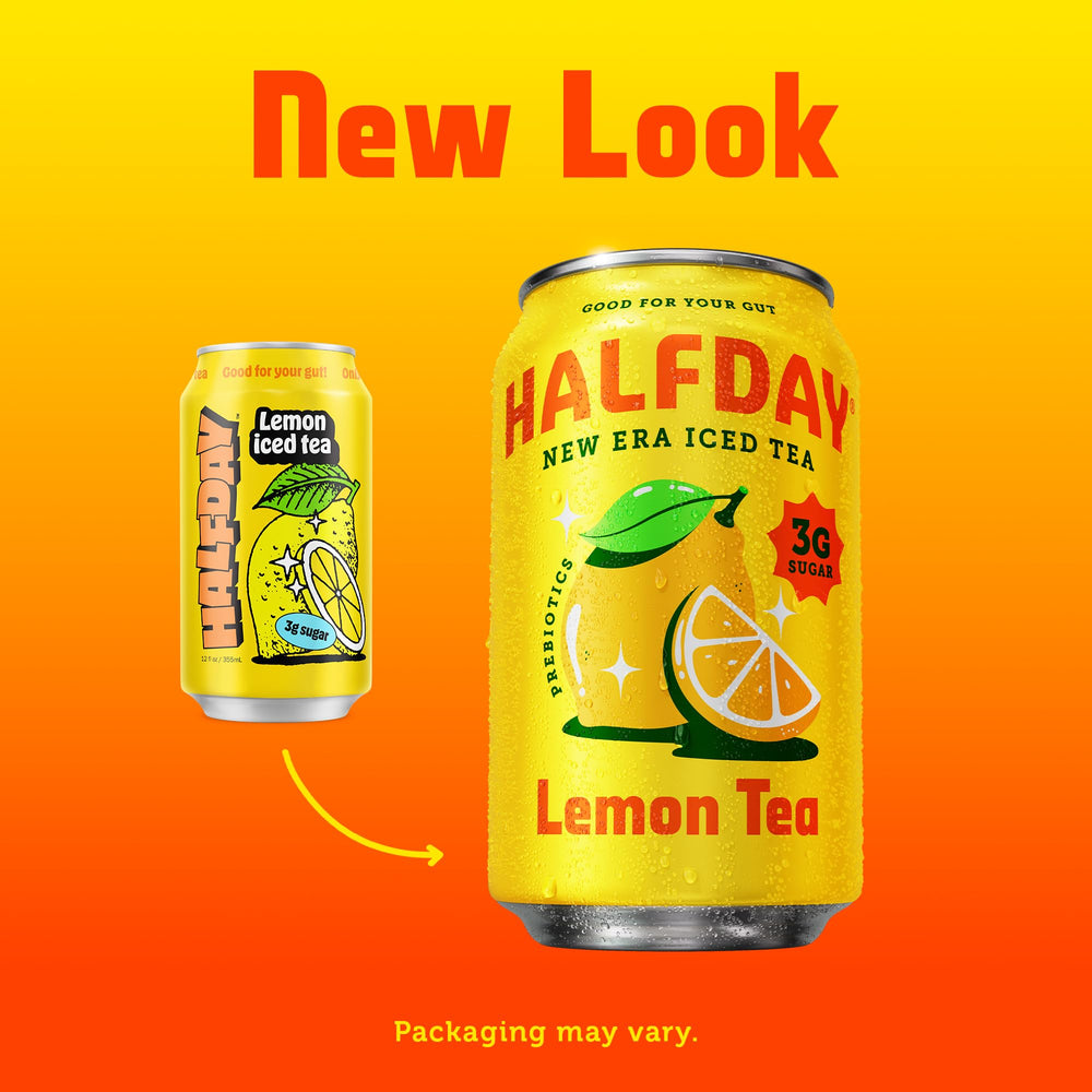 HALFDAY variety pack on shelf, versatile choice for different tastes.