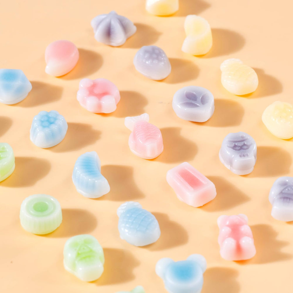 Open box reveals 32 chews in a neat, decorative arrangement