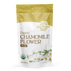 Halo Naturals chamomile tea from Egypt delivers fragrant, sun-dried aroma.