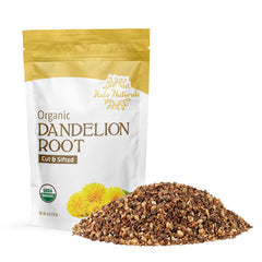 Halo Naturals dandelion root cut and sifted, tea-ready.