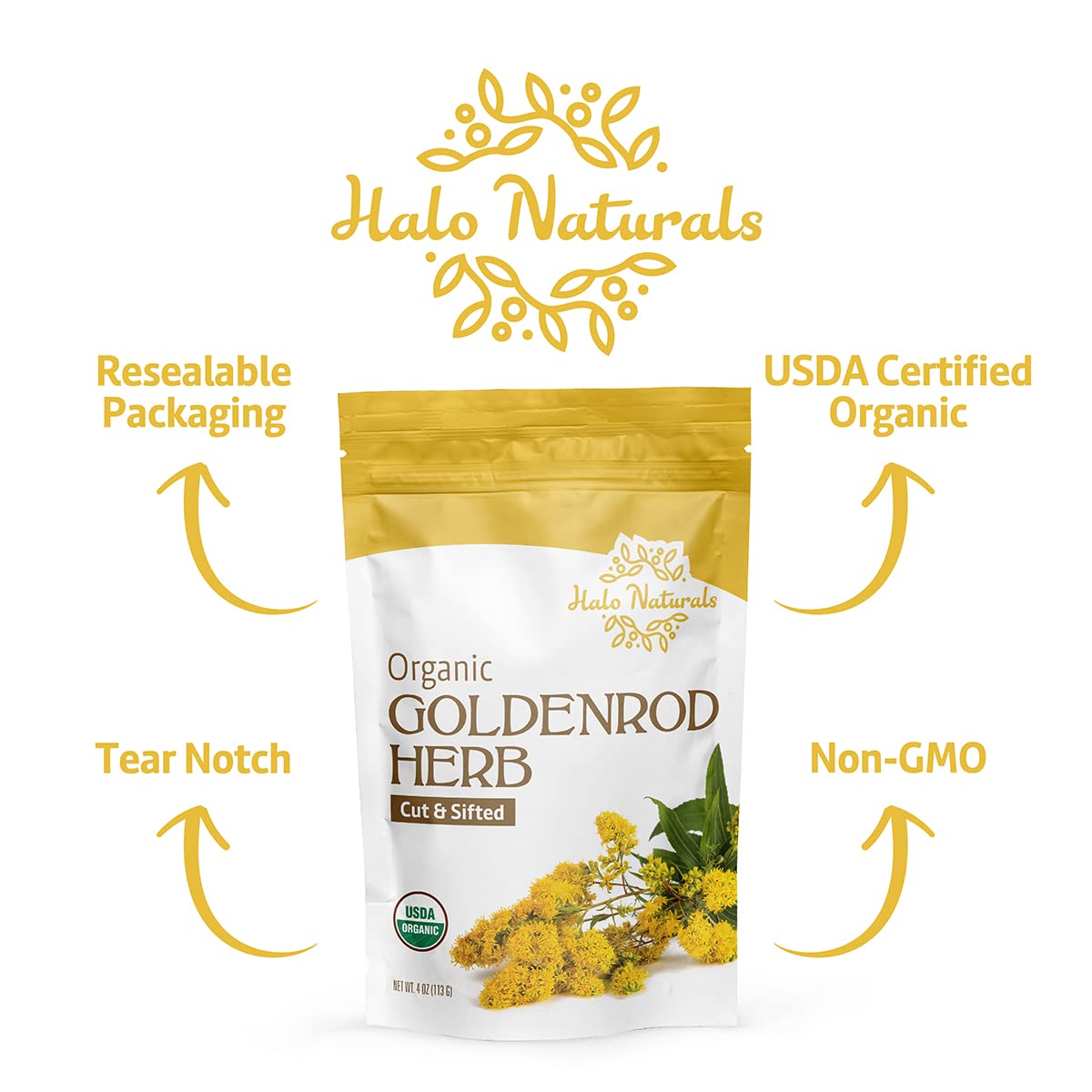 Halo Naturals goldenrod tea blending idea for inviting aroma