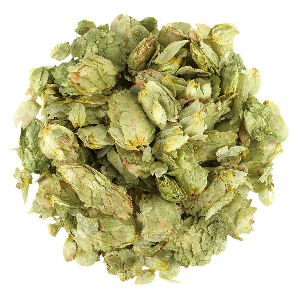 Halo Naturals hops whole dried buds closeup showing quality for infusions.