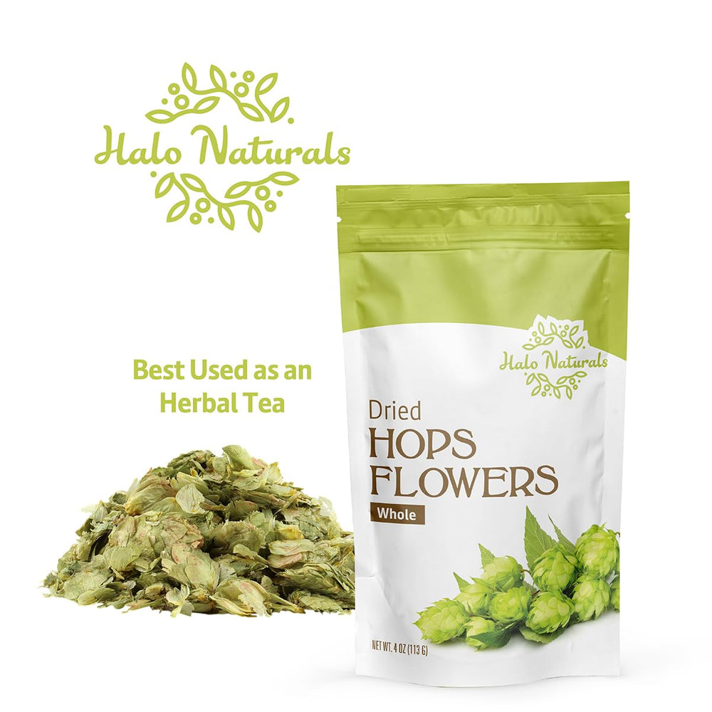 Halo Naturals hops flowers whole resealable pouch keeps freshness between uses.