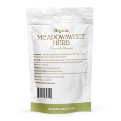 Halo Naturals organic Meadowsweet, USDA certified for clean, organic sourcing.