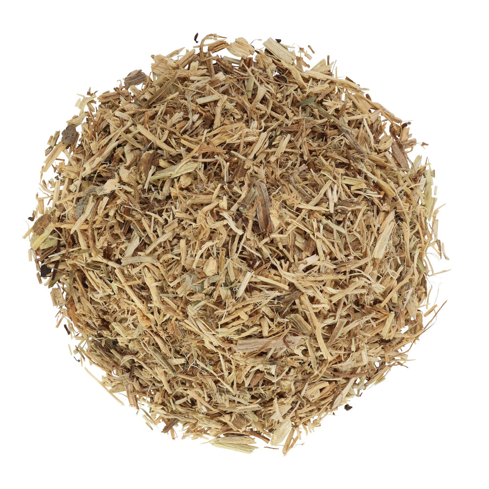 Halo Naturals nettle root cut-sifted close-up showing dry texture for accurate measuring.