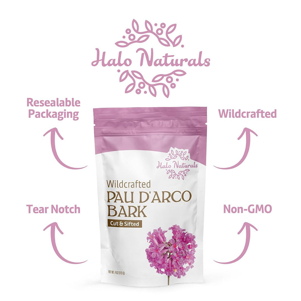 Halo Naturals pau d'arco bark cut shows natural texture