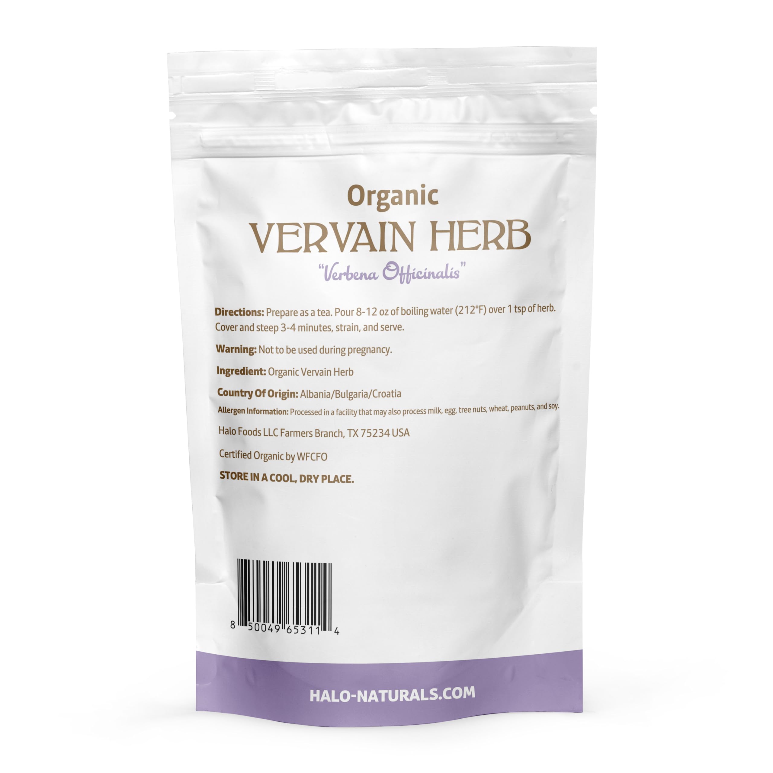 Halo Naturals vervain bulk tea ingredient suitable for herbal infusions.