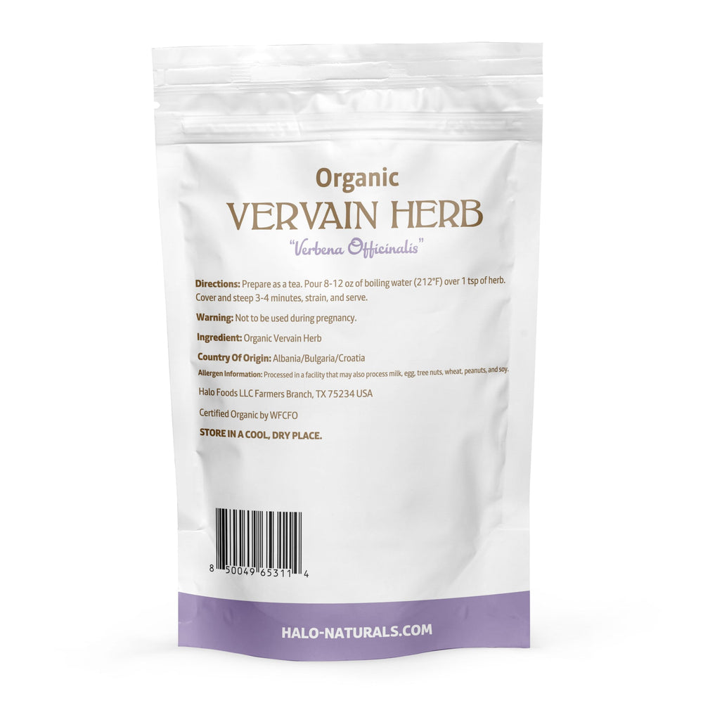 Halo Naturals vervain bulk tea ingredient suitable for herbal infusions.