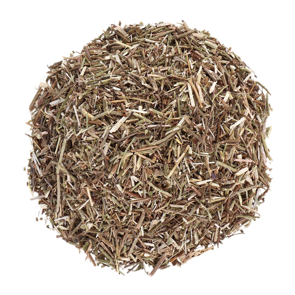Halo Naturals vervain dried herb closeup showing delicate green leaves for culinary blends.