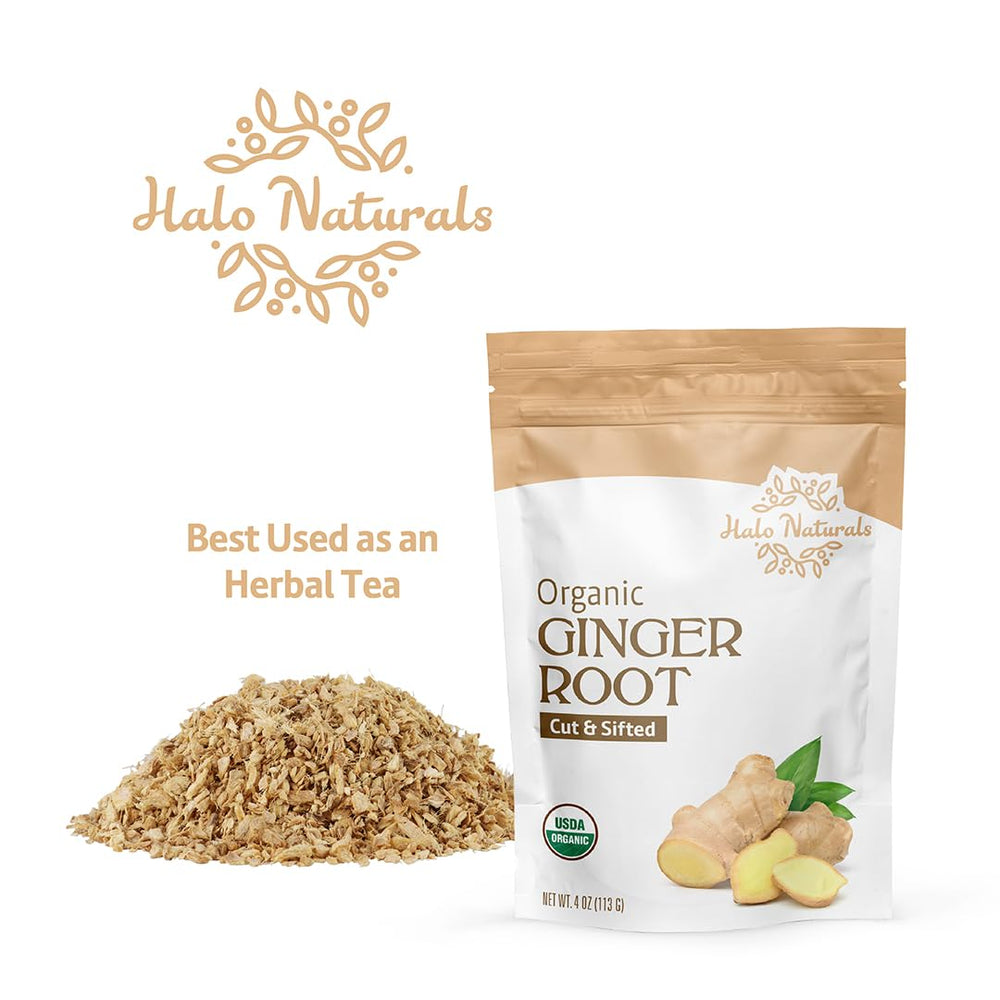 Halo Naturals ginger slices close-up with vibrant color and aroma