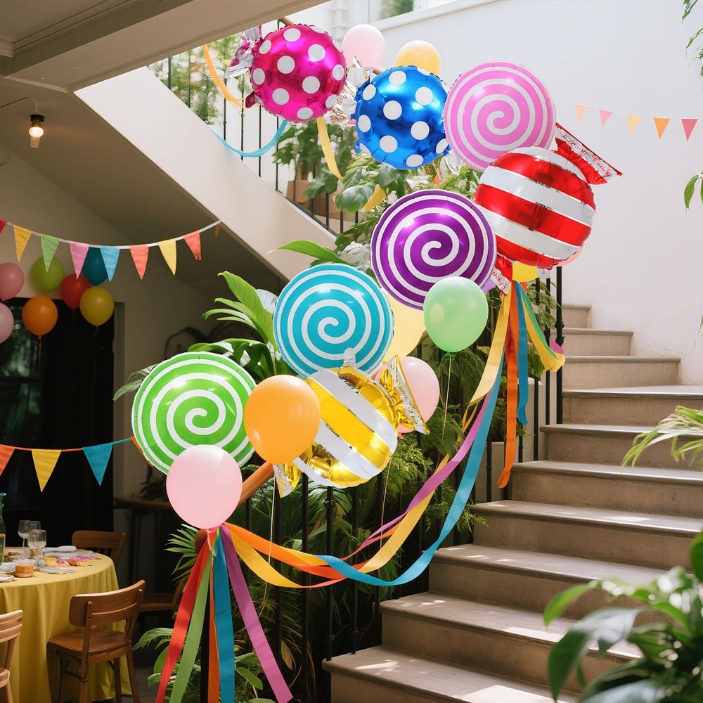 Halovin candy-theme decor ideas elevate birthday and classroom candy land themes.