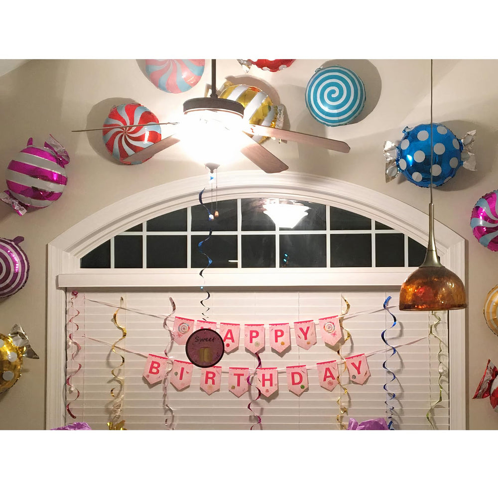 Halovin multi-color candy balloons create vibrant party atmospheres.