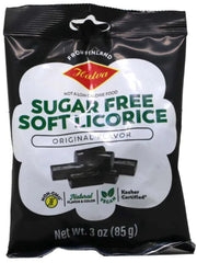Halva sugar-free black licorice bag with soft texture, bold flavor, and convenient snack option.