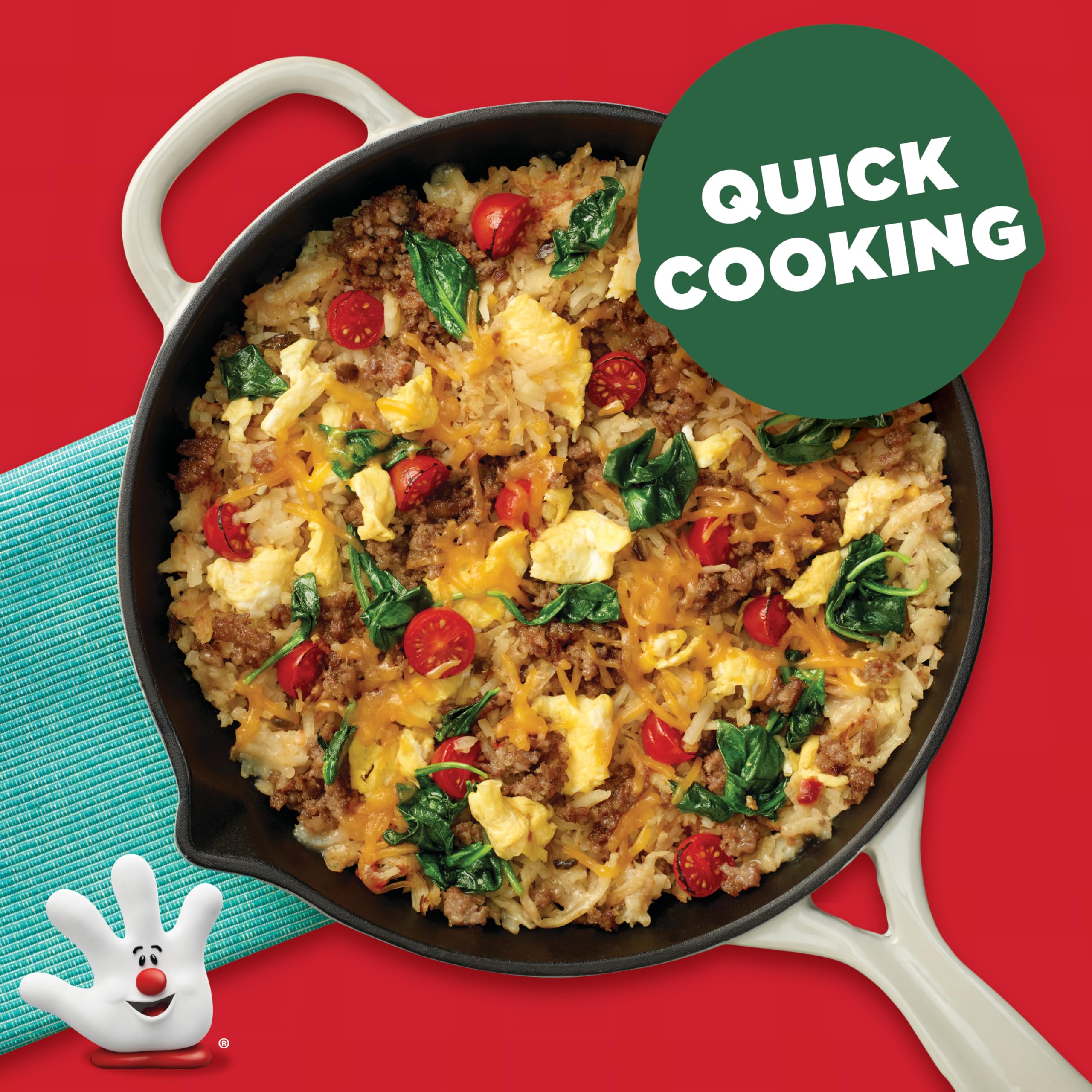 Hamburger Helper Breakfast Hashbrowns serves four portions.