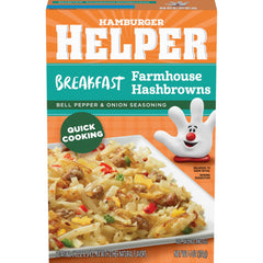 Hamburger Helper Breakfast Hashbrowns box front for quick, easy mornings.