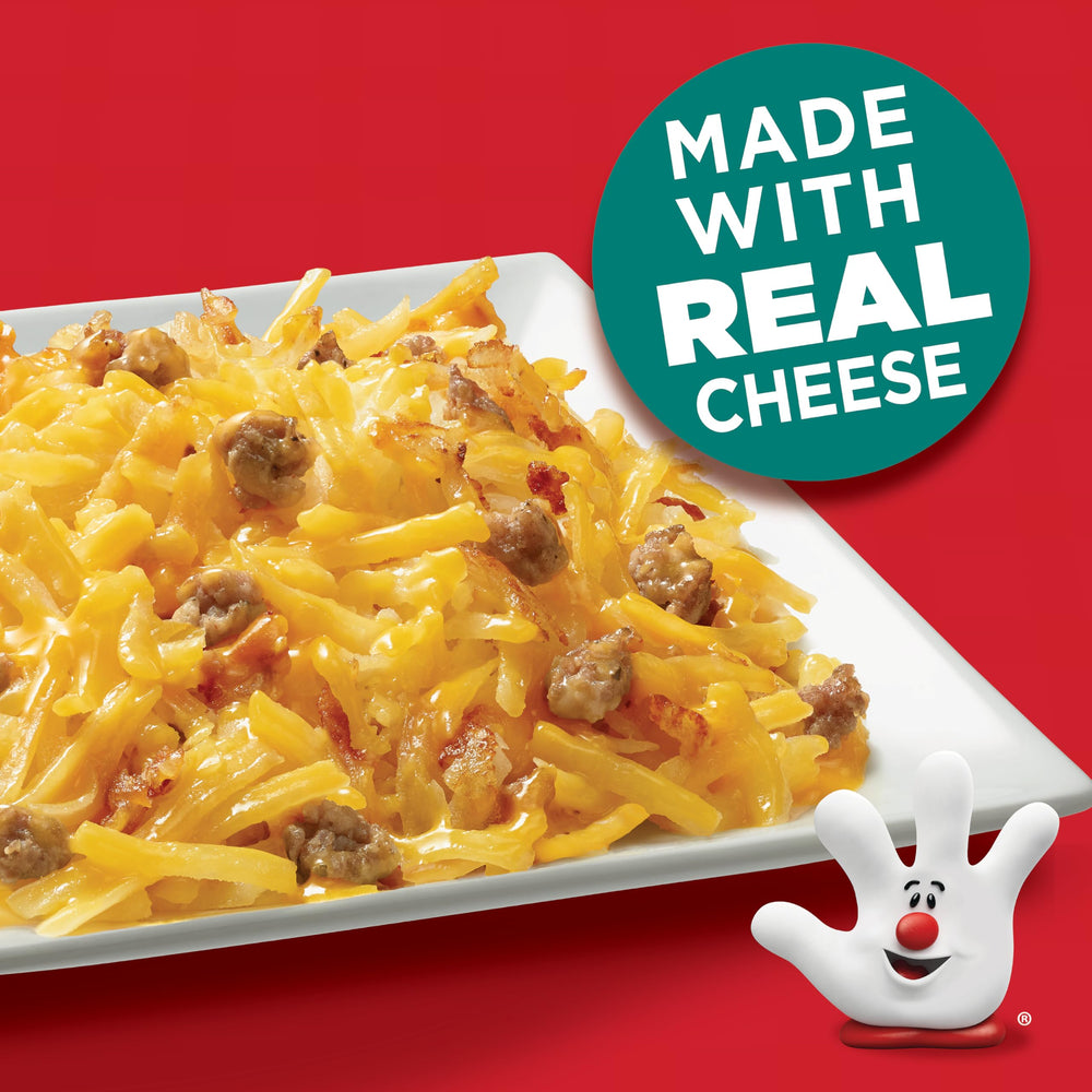 Hamburger Helper Breakfast served family table showing a hearty family breakfast.