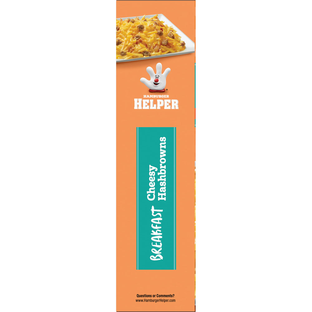 Hamburger Helper Breakfast skillet cooking shot demonstrates three-step prep.
