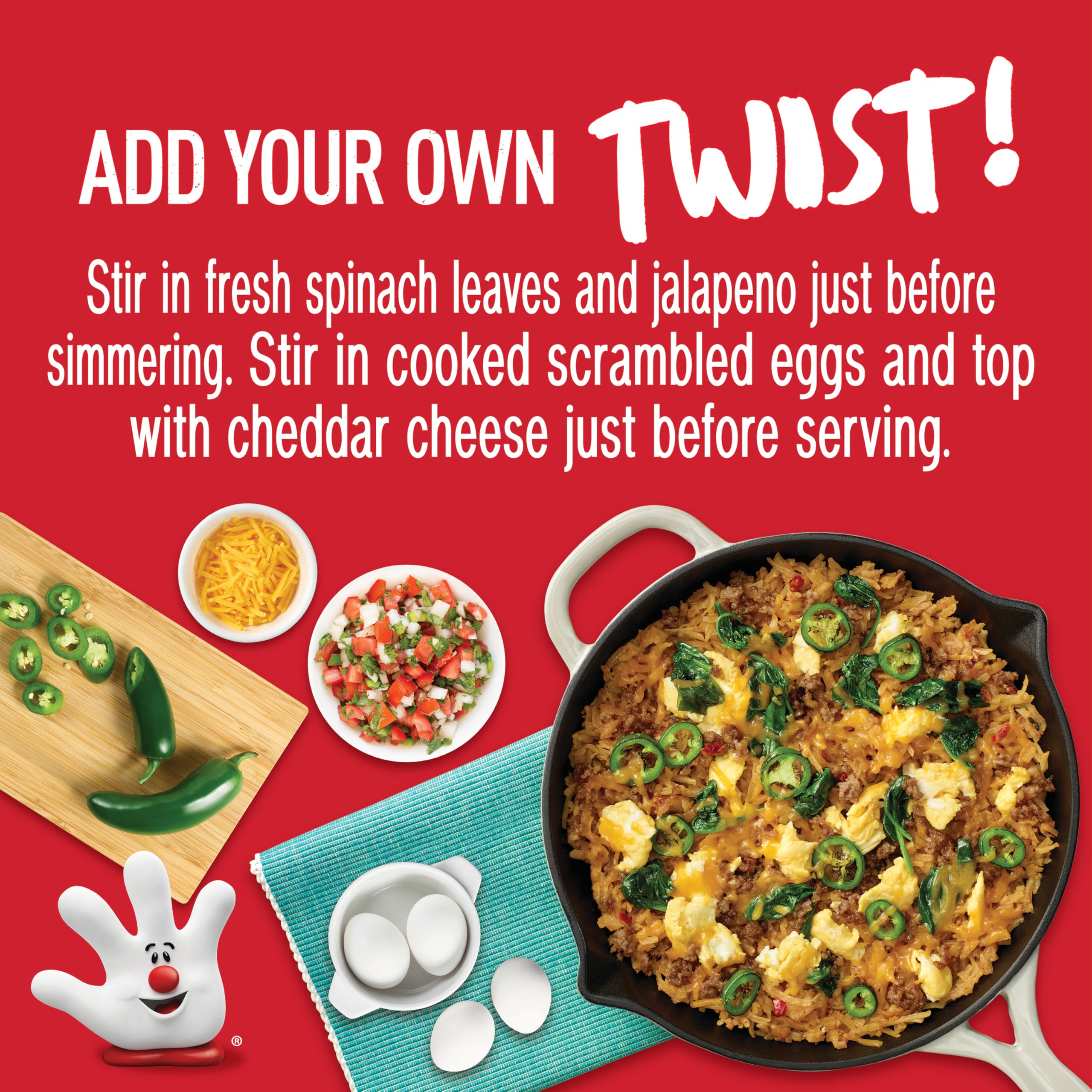 Hamburger Helper BREAKFAST Southwest Hashbrowns quick cook time