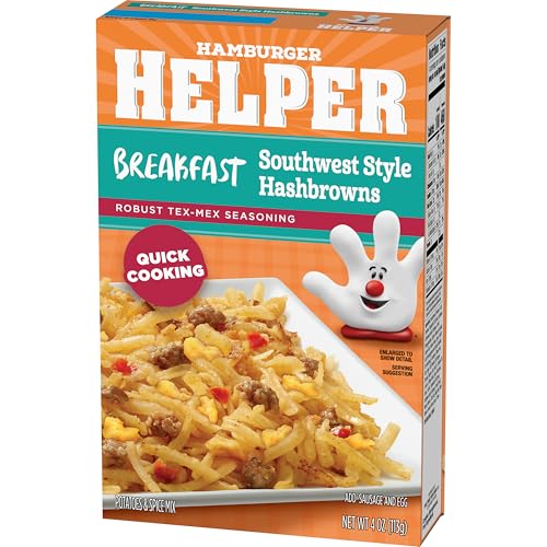 Hamburger Helper BREAKFAST Southwest Hashbrowns skillet ready for a warm start