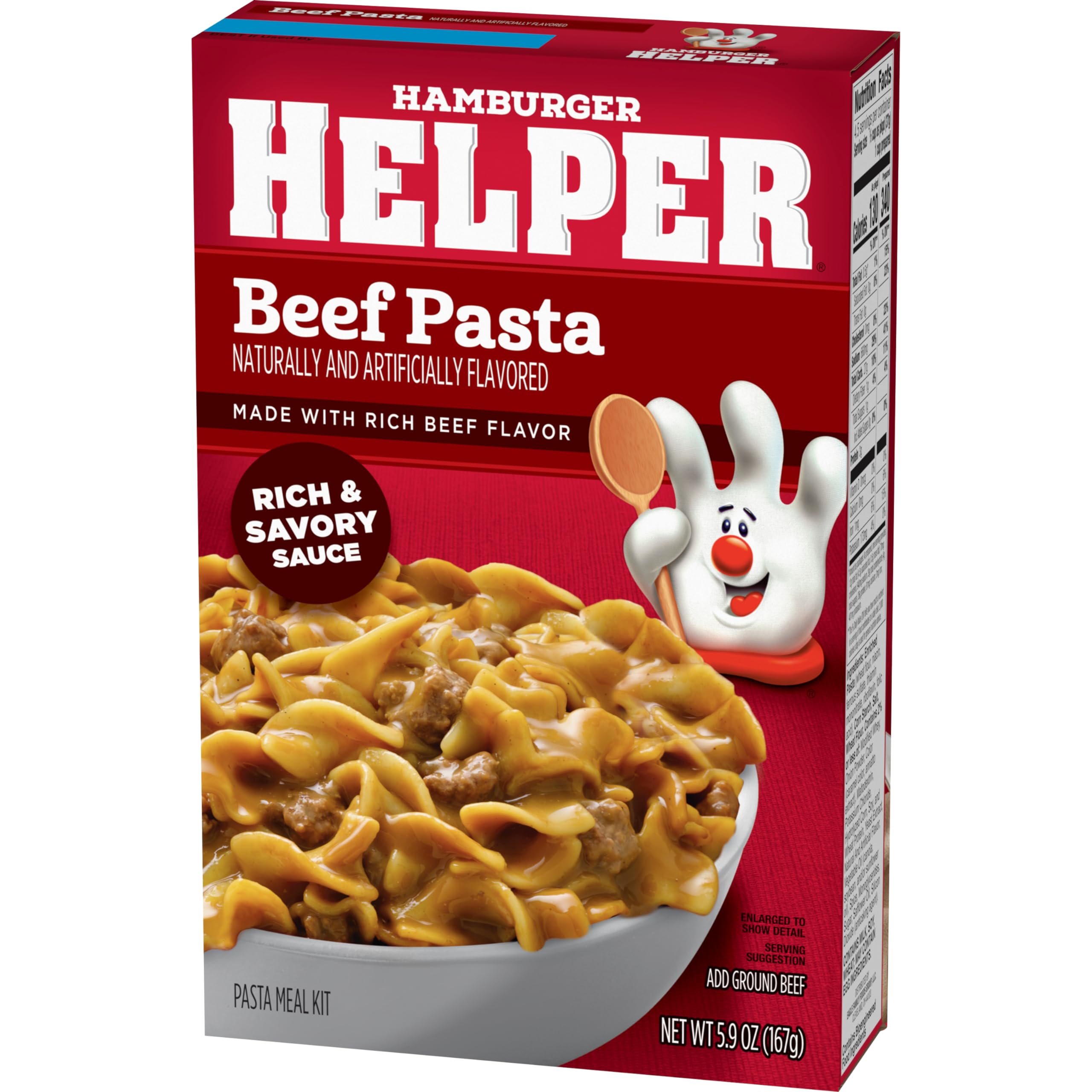 Hamburger Helper Beef Pasta with browned beef and onions forming a flavorful base