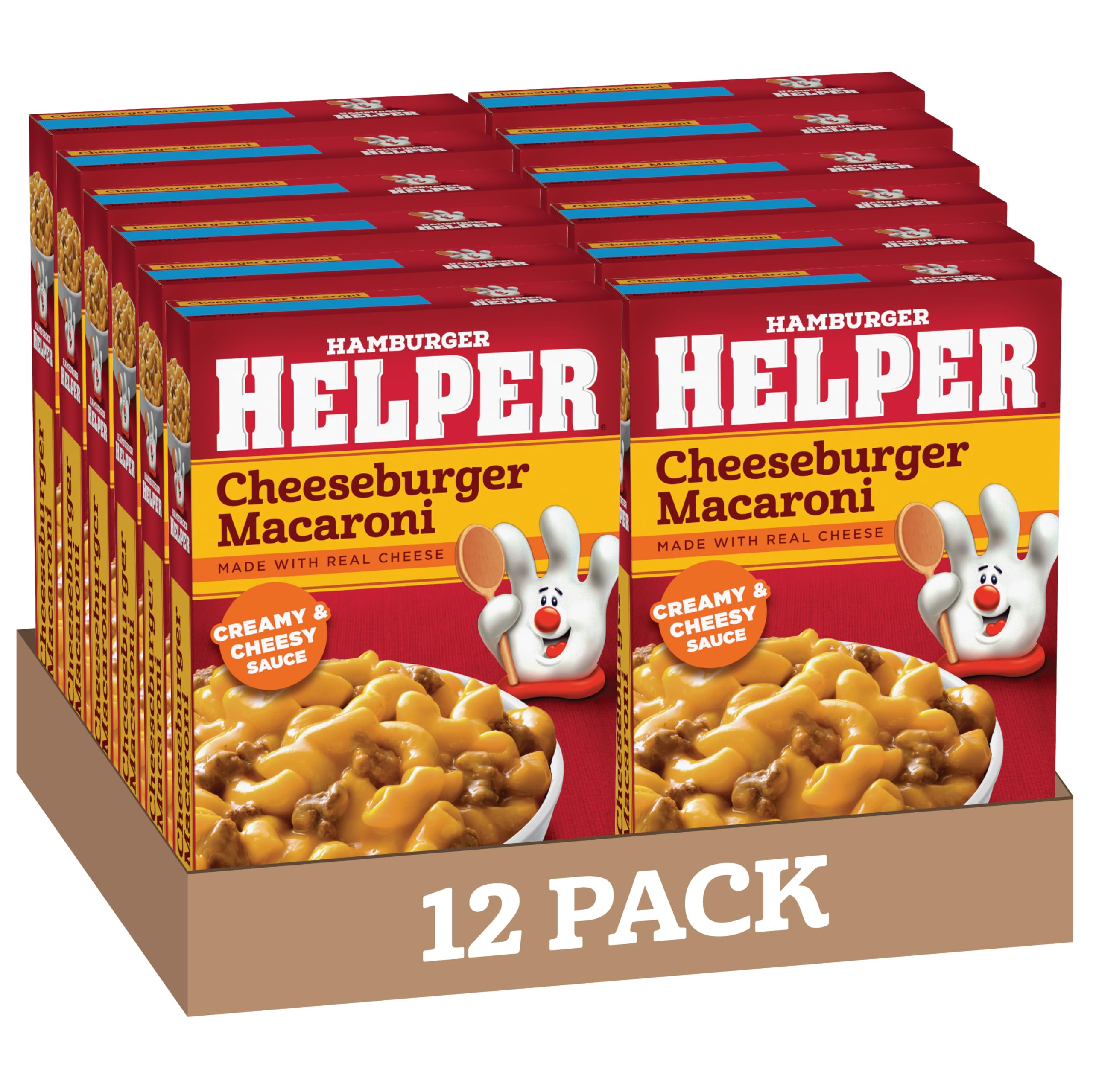 Hamburger Helper Cheeseburger Macaroni box for quick weeknight dinners.