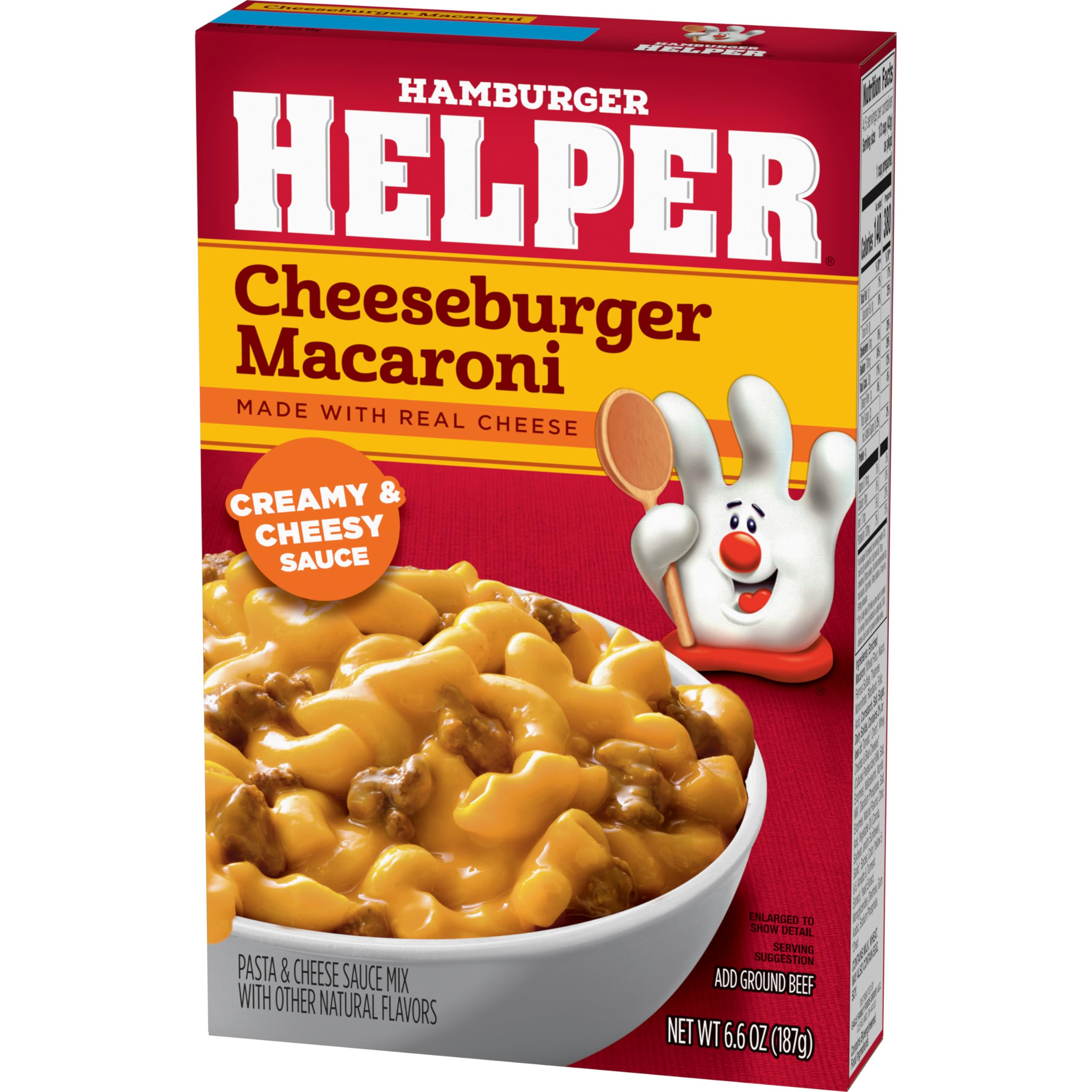 Hamburger Helper Cheeseburger Macaroni browning beef creates a flavorful base.