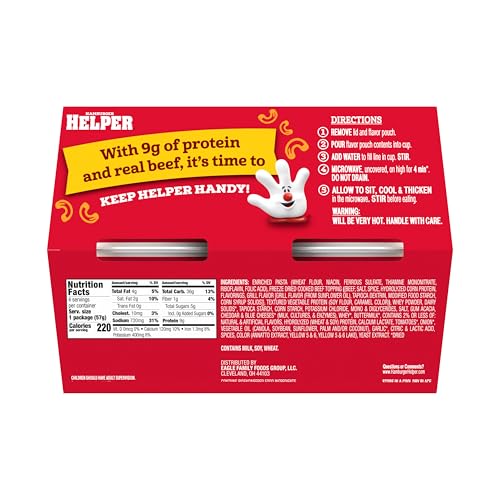 Hamburger Helper Cheeseburger Macaroni Cup stir and serve to finish your meal quickly