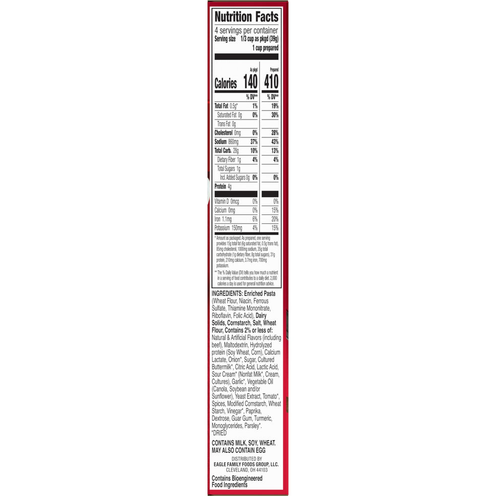 Hamburger Helper Deluxe Beef Stroganoff sauce mix ready to simmer with ground beef