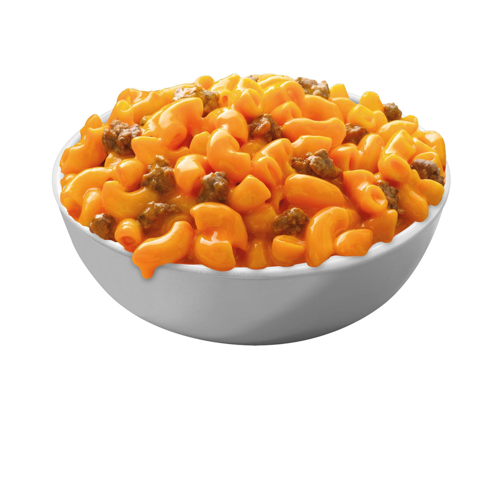 Hamburger Helper Double Cheeseburger Macaroni finished dish with golden pasta and cheese
