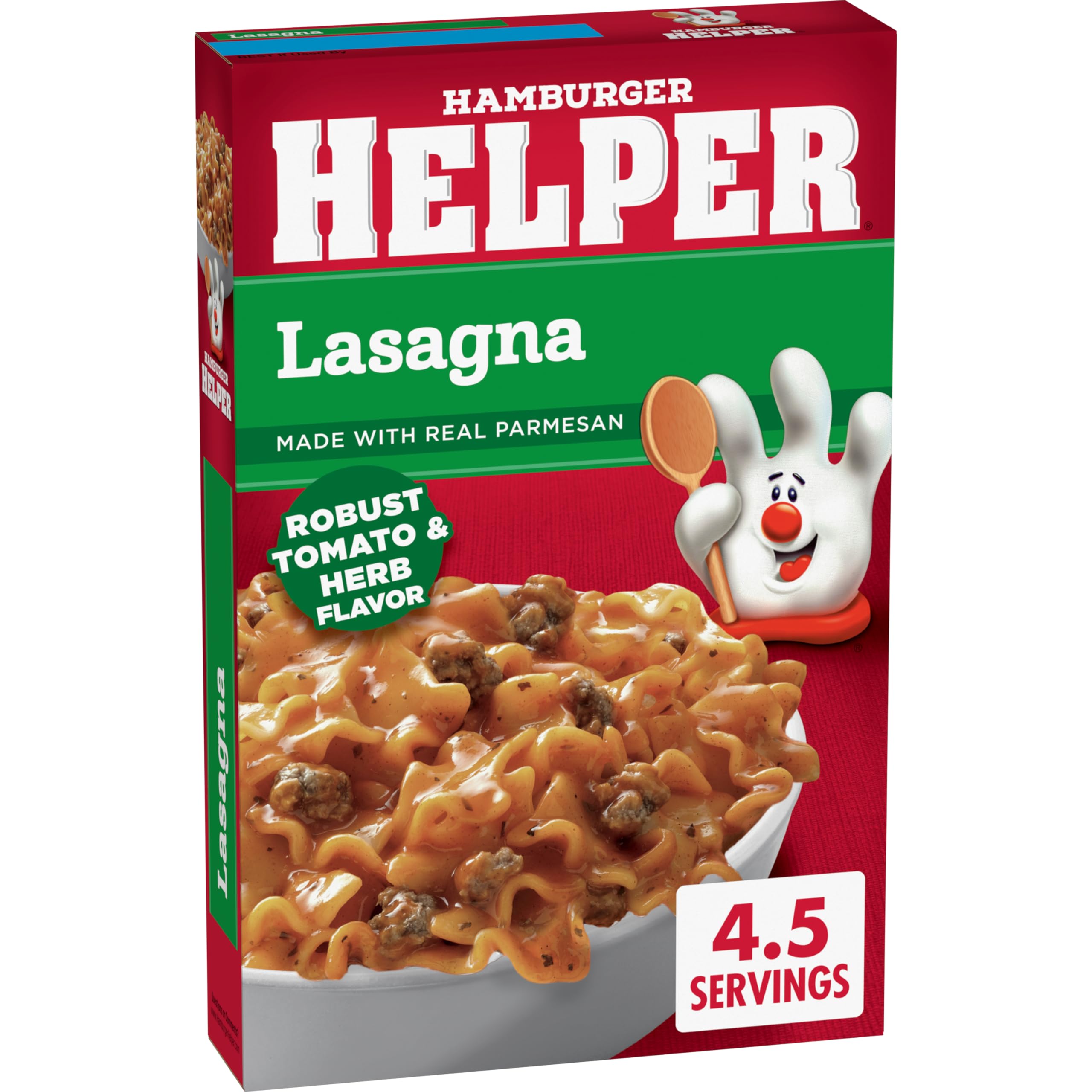 Hamburger Helper Lasagna box closeup for a quick, family-friendly weeknight dinner option.