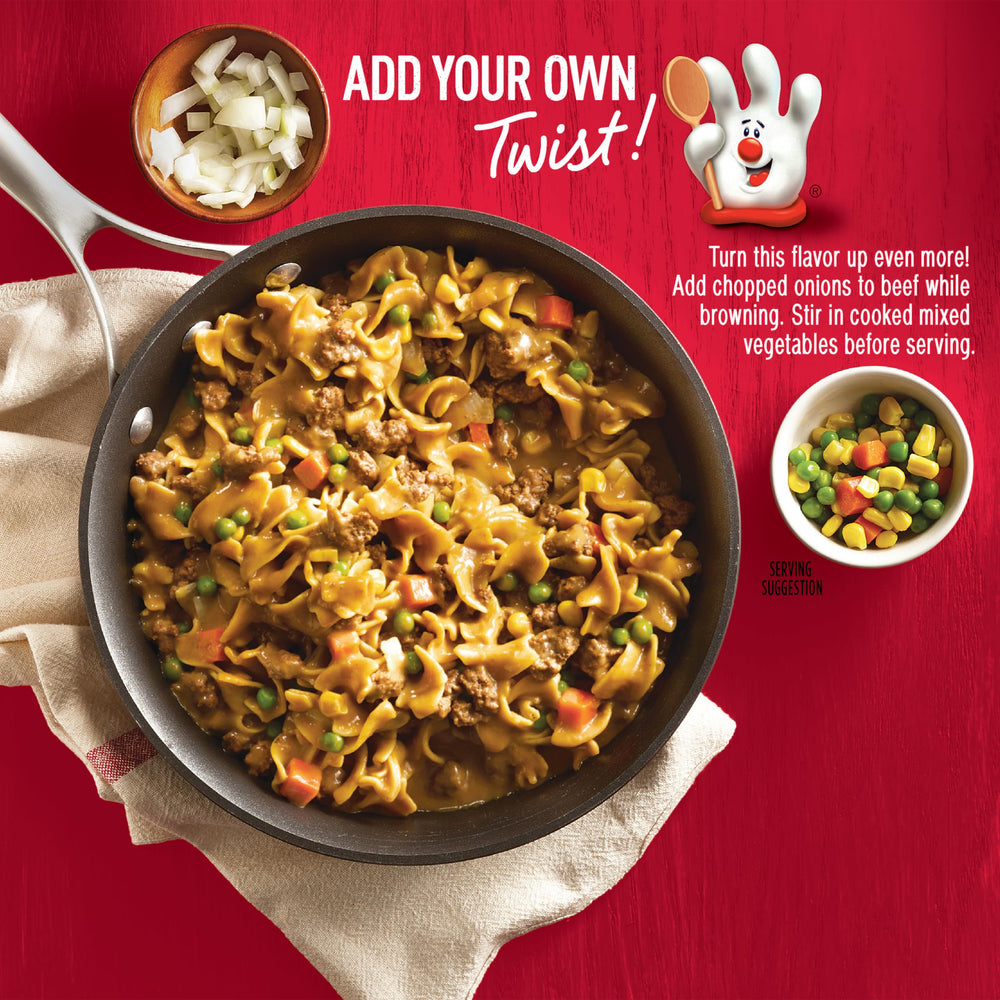 Hamburger Helper Beef Pasta plated and ready to serve as comforting family dinner