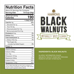 Hammons black walnuts close-up; rich earthy kernels great for recipes.